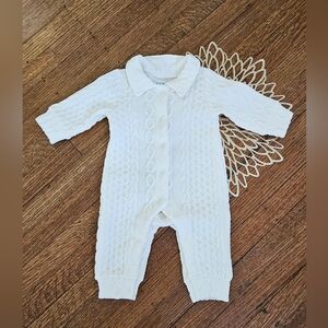 Classic White One Piece Quilted Romper Size 3-6 Months
